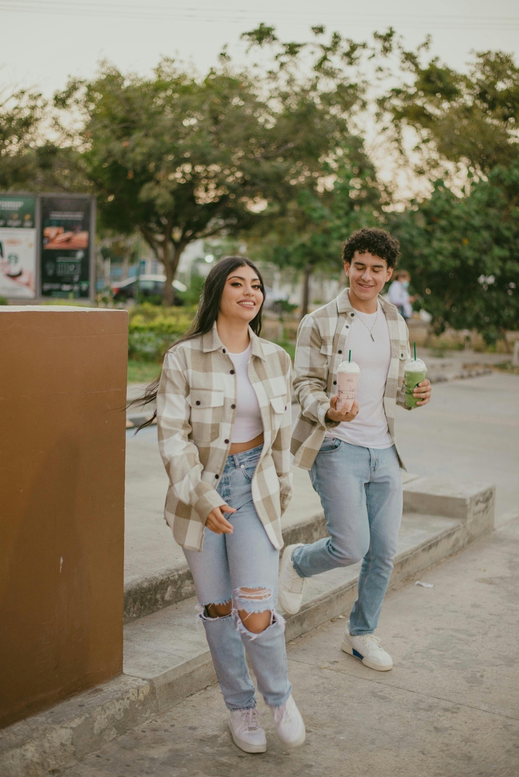 A couple walking together